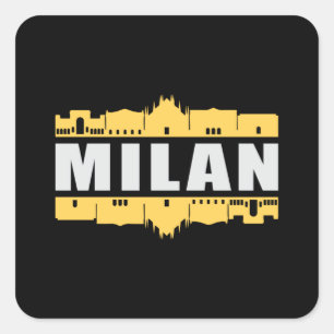 Milan Italy City Skyline Cityscape Funny Gift Square Sticker