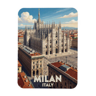 Milan Italy Duomo Travel Art 🏛️ Magnet