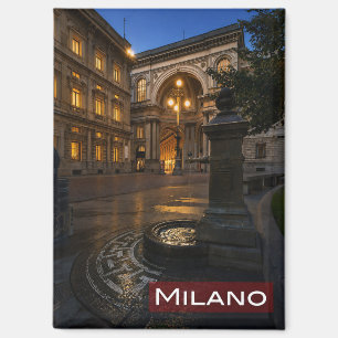 Milan Italy Galleria Vittorio Emanuele Night, Magnet
