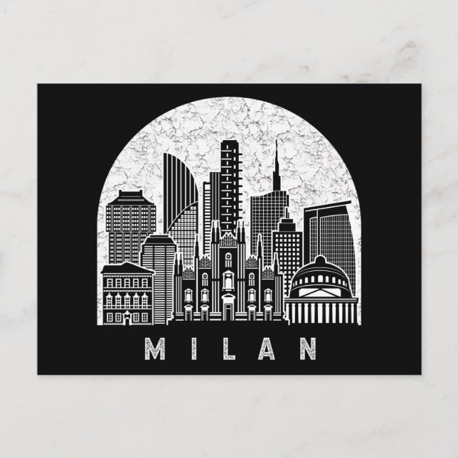 Milan Italy Skyline Postcard (Front)