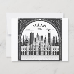 Milan Italy Skyline Postcard