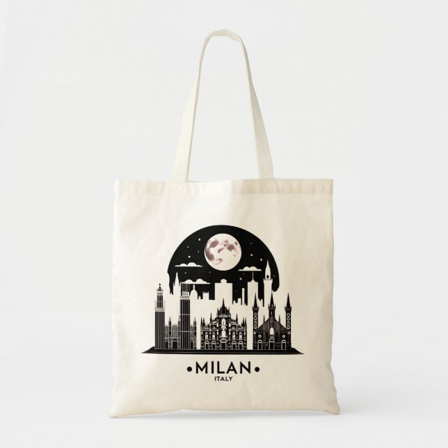 Milan Italy Skyline Tote Bag (Front)