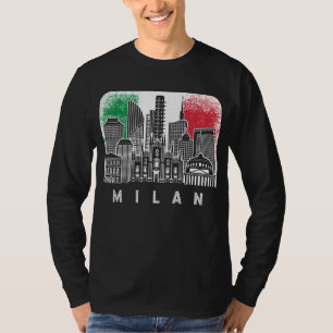 Milan Italy Skyline Vintage Flag T-Shirt