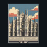 Milan Italy Travel Art – Duomo Cathedral City  Holiday Postcard<br><div class="desc">Send a touch of Italy with this elegant Milan travel postcard featuring the iconic Duomo di Milano. This stunning artwork captures the grandeur of Milan’s Gothic cathedral set against a dreamy sky of soft pink clouds and vibrant architectural details. Perfect for travel lovers, architecture enthusiasts, or anyone who appreciates European...</div>