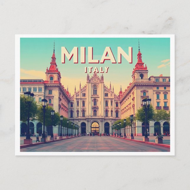 MILAN ITALY VINTAGE POSTCARD (Front)