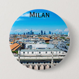 Milan skyline in Italy 7.5 Cm Round Badge