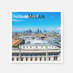 Milan skyline in Italy Napkin