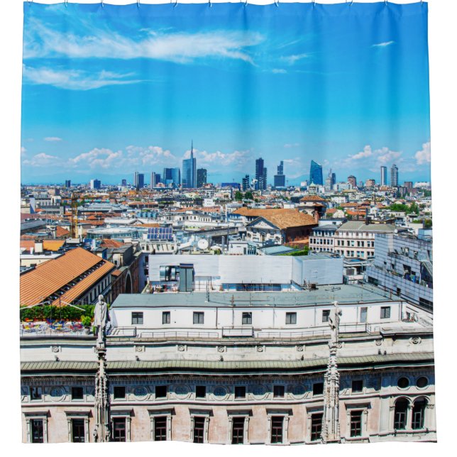 Milan skyline shower curtain (Front)