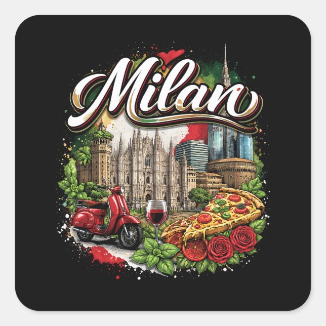 Milan Square Sticker (Front)