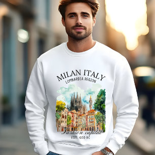 Milan Watercolor Design – Italian Fashion City Sweatshirt