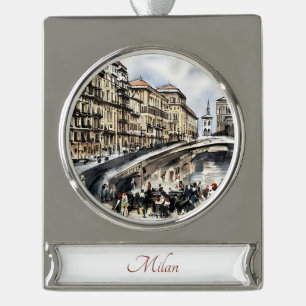 Milan Watercolor Painting Art Ornament