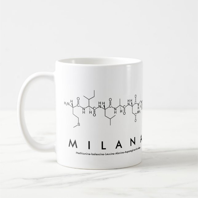 Milana peptide name mug (Left)