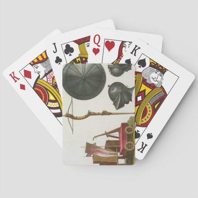 Milanese chariot, crossbow and armour, plate 17 fr playing cards (Back)