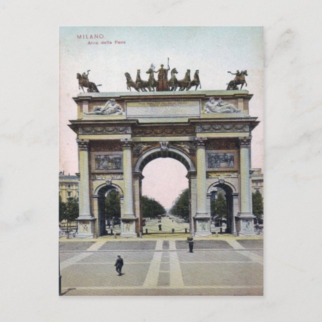 Milano Arco della Pace Italy Vintage Postcard (Front)