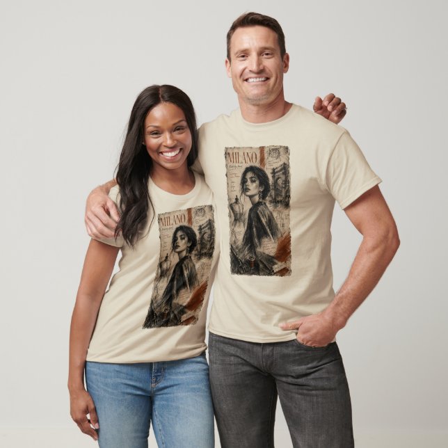 Milano Hand- Drawn Sketch T-Shirt (Unisex)