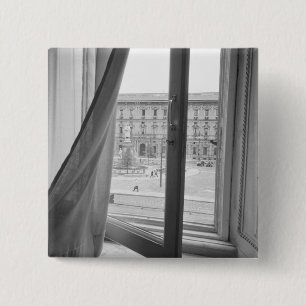 Milano Italy, View from La Scala Opera Window 15 Cm Square Badge