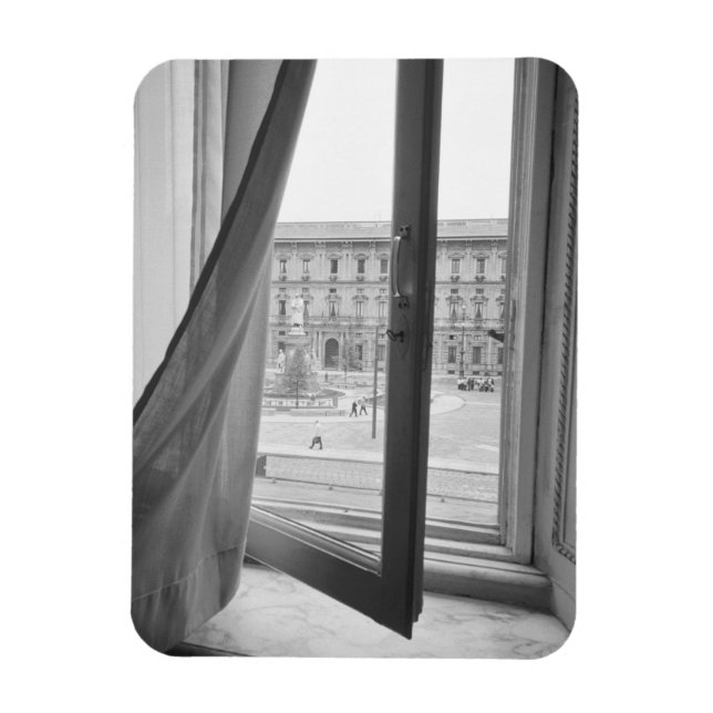 Milano Italy, View from La Scala Opera Window Magnet (Vertical)