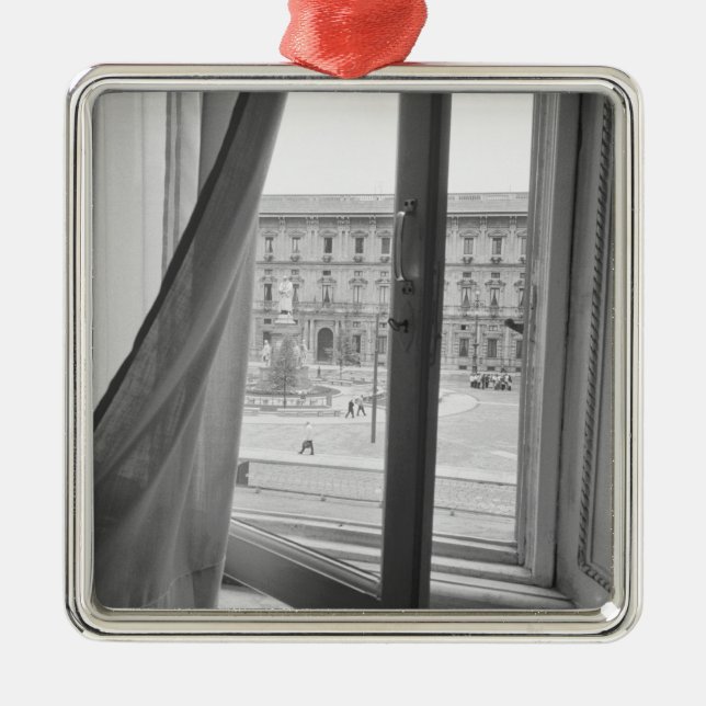 Milano Italy, View from La Scala Opera Window Metal Tree Decoration (Front)