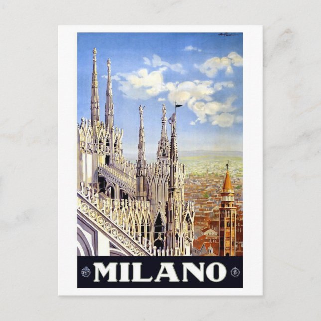 Milano Italy Vintage Travel Postcard (Front)