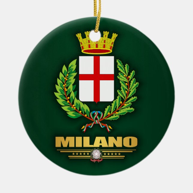 Milano (Milan) Ceramic Tree Decoration (Front)