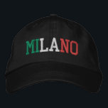 MILANO "Milan" Italy Flag Colours Green White Red Embroidered Hat<br><div class="desc">MILANO "Milan" Italian city name embroidered with Italy Flag Colours Green White and Red on Black cotton hat. Makes a wonderful gift for anybody who adores the beautiful country of Italy!</div>