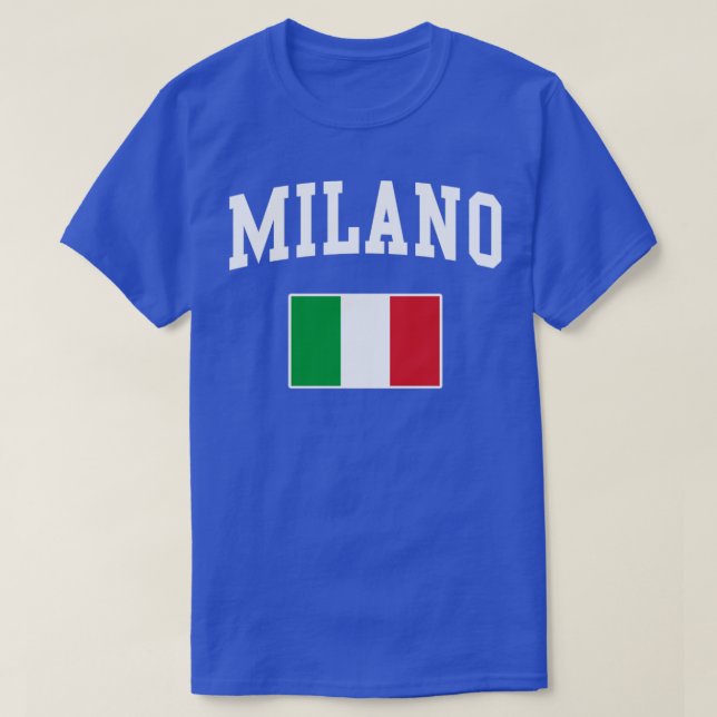Milano Milan Italy Italiano Italia Italian Flag T-Shirt (Design Front)