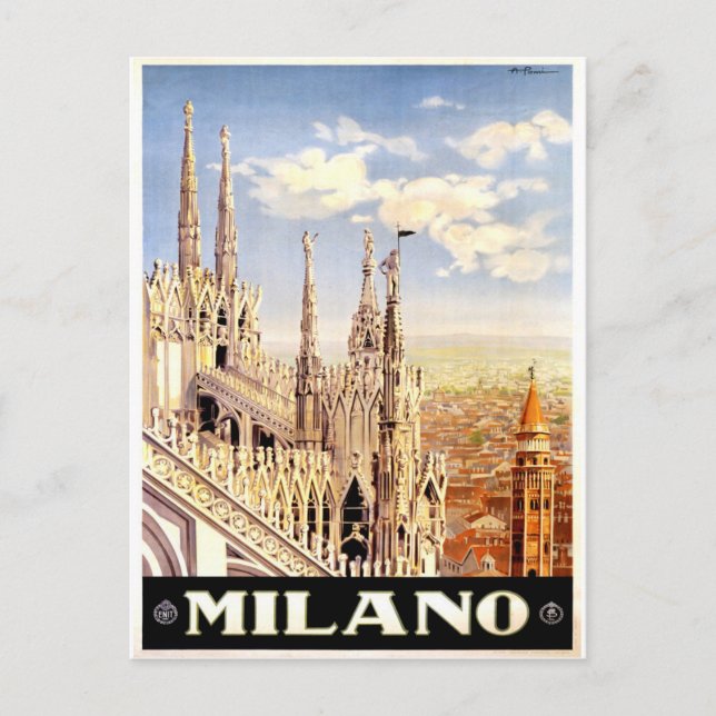 Milano, Milan Italy Vintage Travel Postcard (Front)
