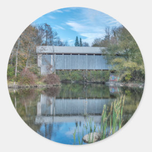 Milby Covered Bridge Classic Round Sticker