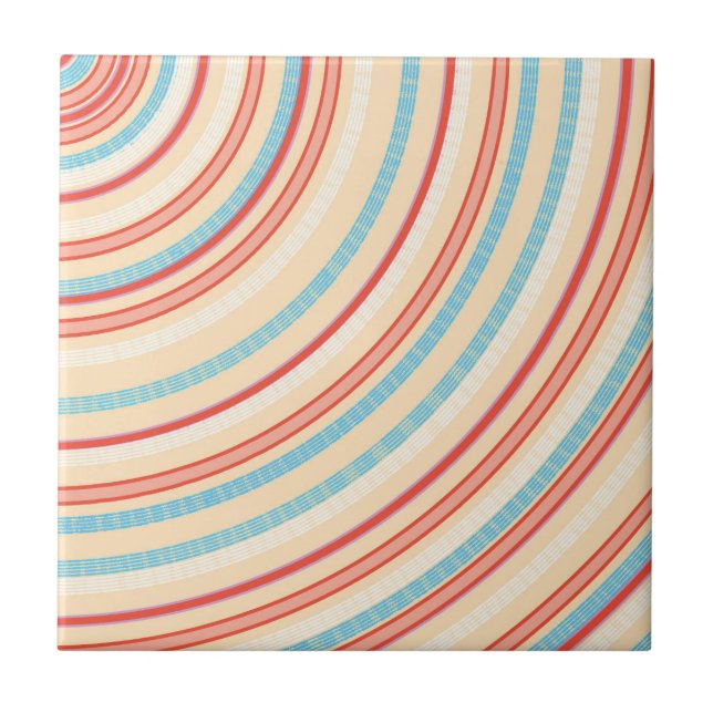 Mild colour radial stripes pattern tile (Front)