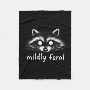 Mildly feral raccoon fleece blanket