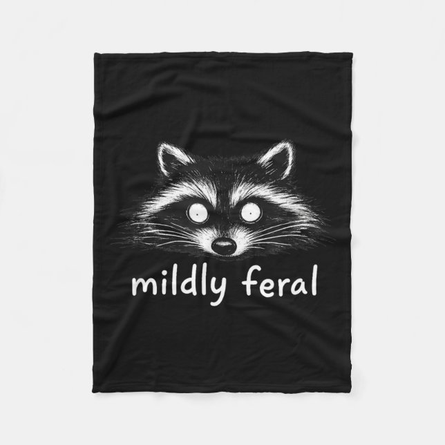Mildly feral raccoon  fleece blanket (Front)