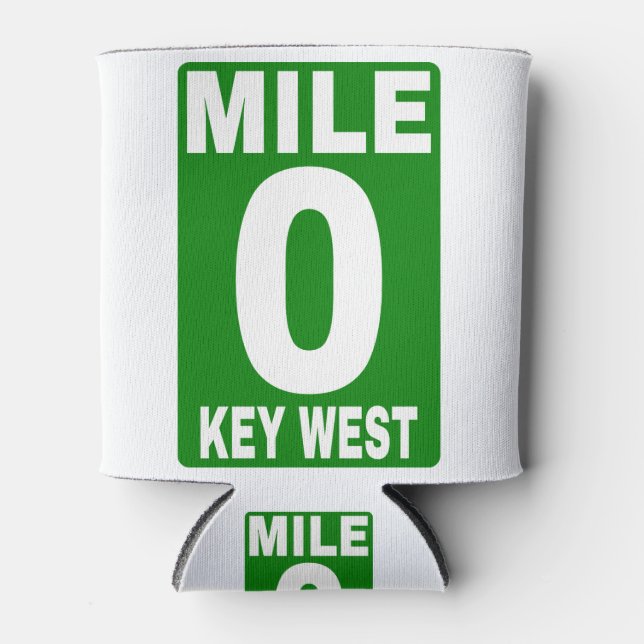 Mile 0 Key West Road Sign Can Cooler (Front)