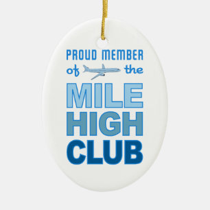 Mile High Club ornament, customise Ceramic Tree Decoration