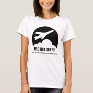 Mile High Club VIP Girls Trip Funny Aeroplane T-Shirt