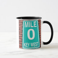 Mile Marker 0 Sign Two-Tone Coffee Mug