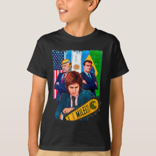 Milei Presidente 2023 Donald Trump Jair Bolsonaro T-Shirt
