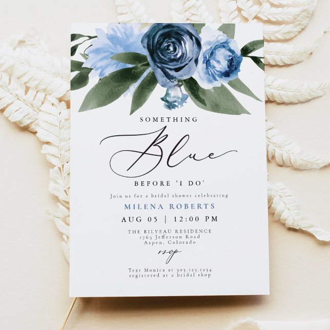 MILENA Something Blue Before I Do Bridal Shower Invitation (Creator Uploaded)