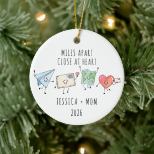 Miles Apart Close at Heart Personalised Ceramic Tree Decoration
