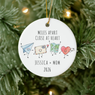 Miles Apart Close at Heart Personalised Ceramic Tree Decoration