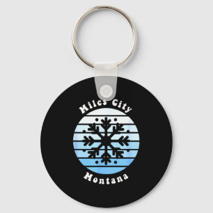 Miles city montana snowflake christmas winter key ring