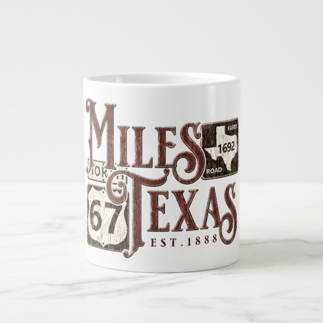Miles Texas 20oz Large Coffee Mug (Front)