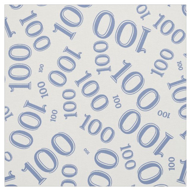Milestone 100 Number Pattern Blue/White Fabric (Swatch)