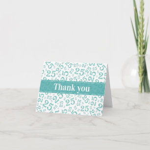 Milestone 25 Random Number Pattern Purple/White Note Card