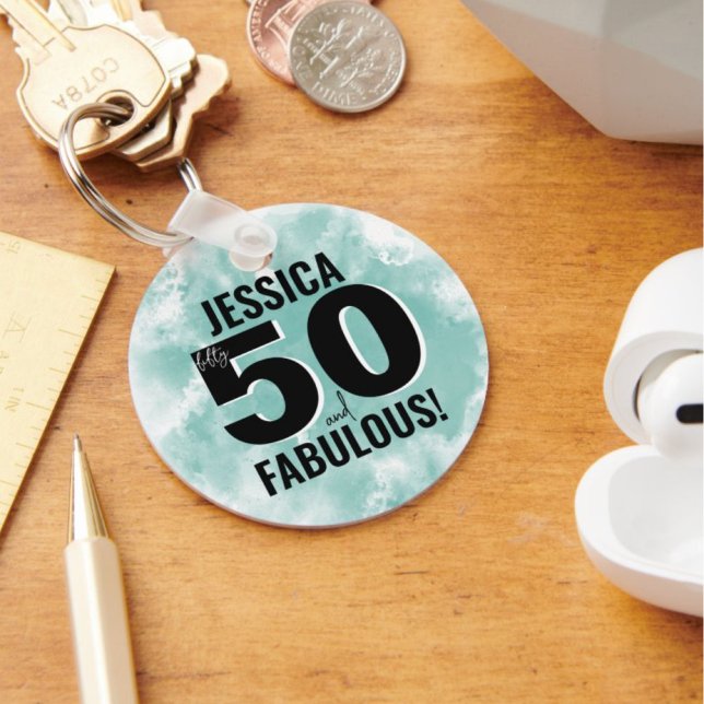 Milestone 50th Birthday Fabulous Key Ring (Milestone 50th Birthday Fabulous keychain)