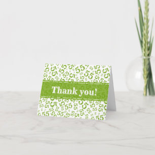 Milestone 55 Random Number Pattern Green/White Thank You Card