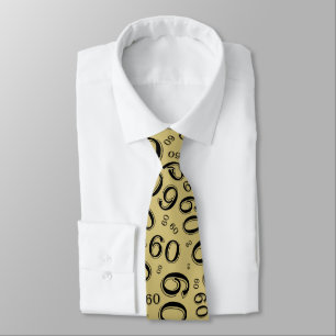 Milestone 60 Random Number Pattern Black/Gold Tie