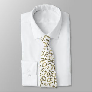 Milestone 70 Random Number Pattern Gold/White Tie