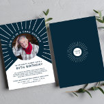Milestone 80th Birthday Photo Card Shower<br><div class="desc">Celebrate your Dad or Granddad's remarkable journey through eight decades with this custom 80th Birthday Card Shower Invitation. This carefully crafted invitation blends modern elegance with timeless charm, creating a truly unforgettable experience for your loved one on their special milestone birthday. This neutral tones invitation features a prominent circular photo...</div>