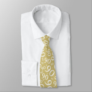 Milestone 90 Random Number Pattern Gold/White Tie