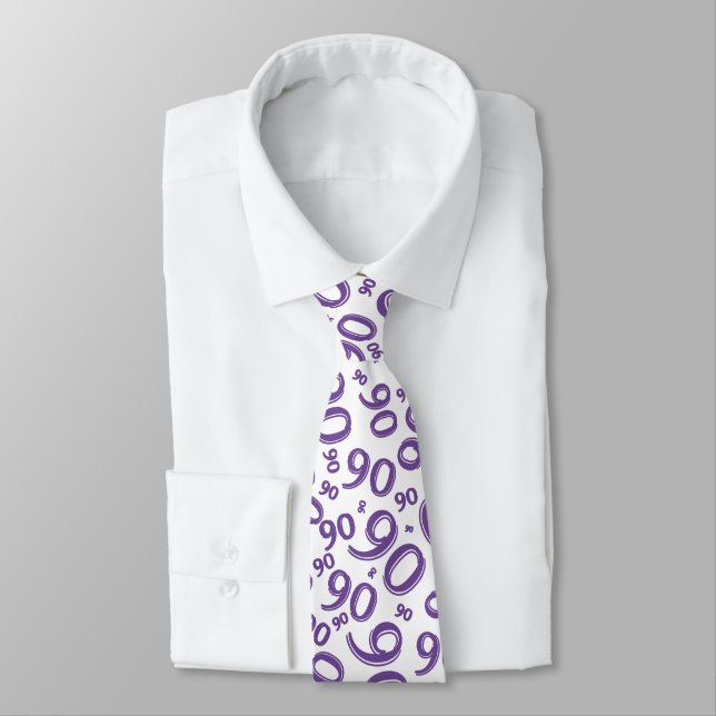 Milestone 90 Random Number Pattern Purple/White Tie (Tied)